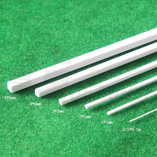 250mm White Solid ABS Plastic Square Rod Bar Strip Modelling Craft Material DIY — image 2