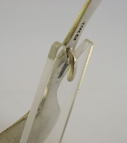 ENGLISH SOLID STERLING SILVER HOOKED BACK HONEY JAM SPOON 1944 — image 2