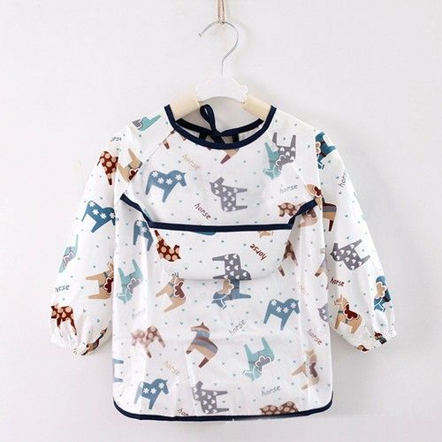 Baby Feeding Bibs Waterproof Feeding Apron Toddler Weaning Long Sleeve Kids Eat