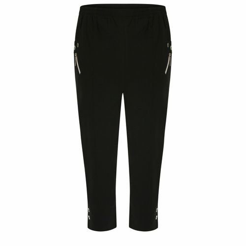 Ladies Summer Three Quarter Stretch Fit Elasticated Trousers Cropped 3/4 Pants — image 5