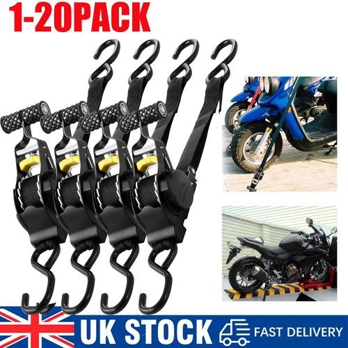 Automatic Self Retractable Ratchet Tie Down Strap 25MM x 3.3 Metre w/ Hooks