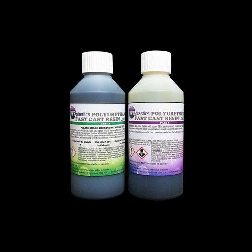 Black Fast Cast Polyurethane Liquid Plastic Casting Resin 500g Kit (462ml)