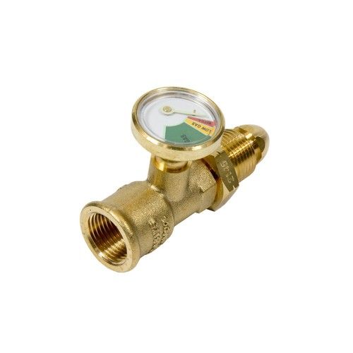 Hilo Pressure Gauge with Excess Flow Propane Valve Fitting Static Caravan