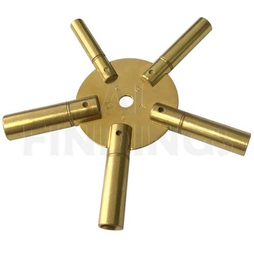 BRASS CLOCK SPIDER KEY WINDING KEYS 3-11 NEW CLOCKS TOOL