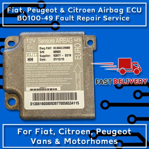 B0100-49 REPAIR SERVICE Fiat Ducato, Peugeot Boxer, Citroen Relay Airbag ECU's