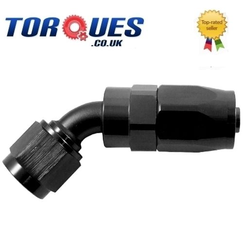 AN -8 AN8 45 Degree FastFlow StealthBlack Hose Fitting  — image 1