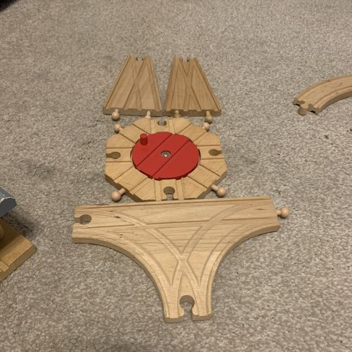 140 Piece Wooden Train Set bundle Brio & compatible track, trains, bridges — image 10