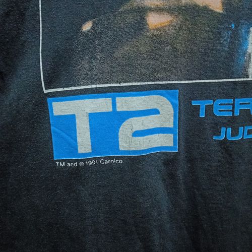 Original 1991 Terminator 2 T2 Vintage T‑Shirt – Carolco Copyright Single Stitch — image 3