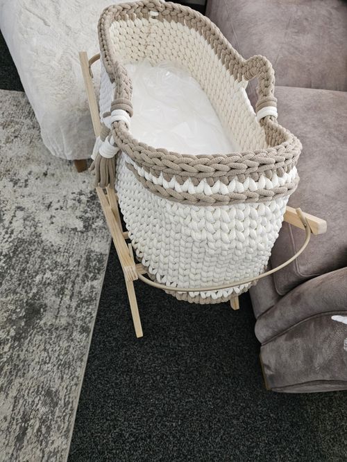 Handmade Crochet Baby Moses Basket Made to Order & Personalised Base Any Colour! — image 8