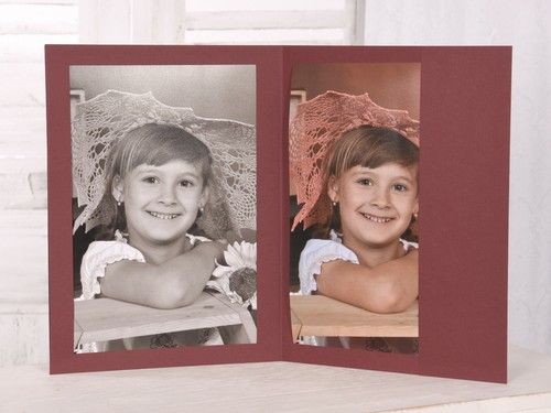 5X Portfolio / Leporello / Picture Folder For 20X30 With Side Pocket In Red