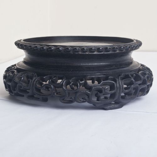 Chinese Intricately Carved Wood Pot Stand (Vase/Ginger Jar) Scroll Pattern — image 19