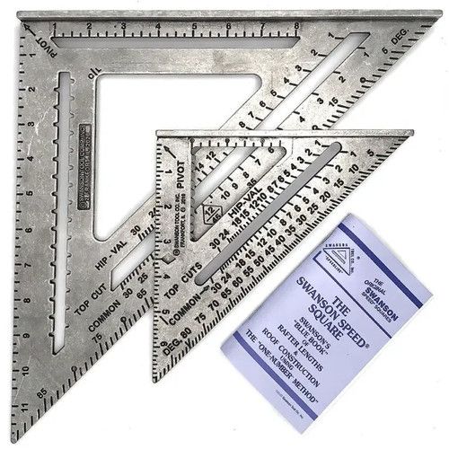 Swanson 7" & 12" Imperial Carpentry Speed Squares - Twin Pack & Book
