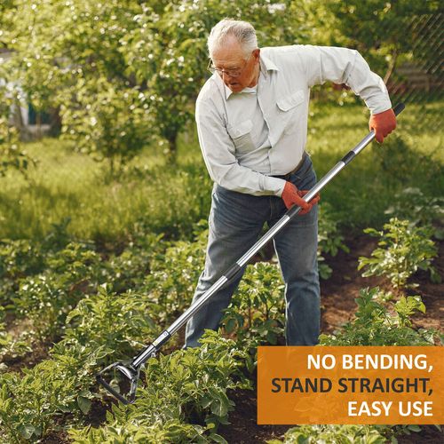 Long Handled Flexible Hoe Adjustable Head Weeder Stirrup Garden Tool — image 6
