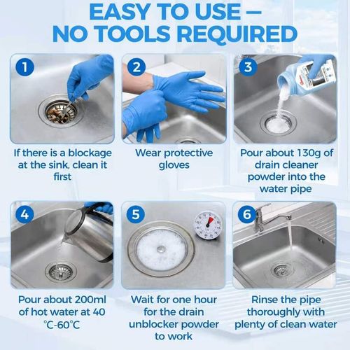 Enmall Powerful household safety grade oil pipe, sewer, bathroom unblocker — image 5