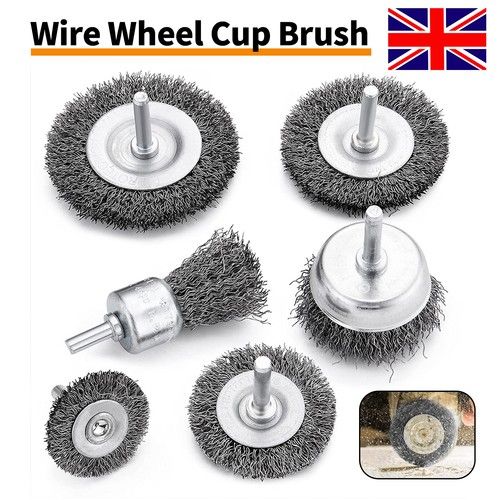 6Pcs Wire Wheel Cup Wheel Brush Set Paint Rust Remover for Dremel Rotary Drill