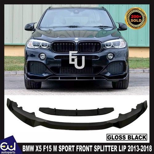 FOR BMW X5 F15 M SPORT FRONT BUMPER SPLITTER LIP SPOILER KIT GLOSS BLK 2013-2018