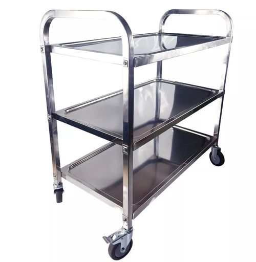 Kitchen Trolley Cart Stainless Steel 3 Tier Salon Serving Storage Rack w/ Wheels — image 4