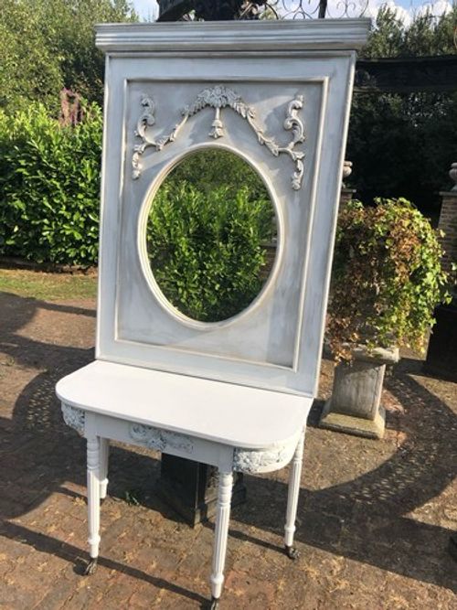 Antique French Console Table With Mirror