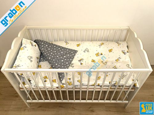 100% COTTON BEDDING SET FOR Cot, Travel Bed, Duvet Cover&Pillowcase 90cm x 120cm — image 2