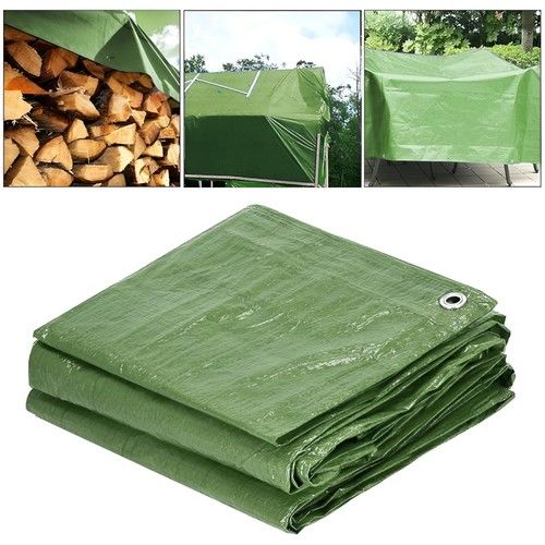 Green Heavy Duty Tarp Cover 17 SIZES Waterproof Caravan Camping Ground Sheet
