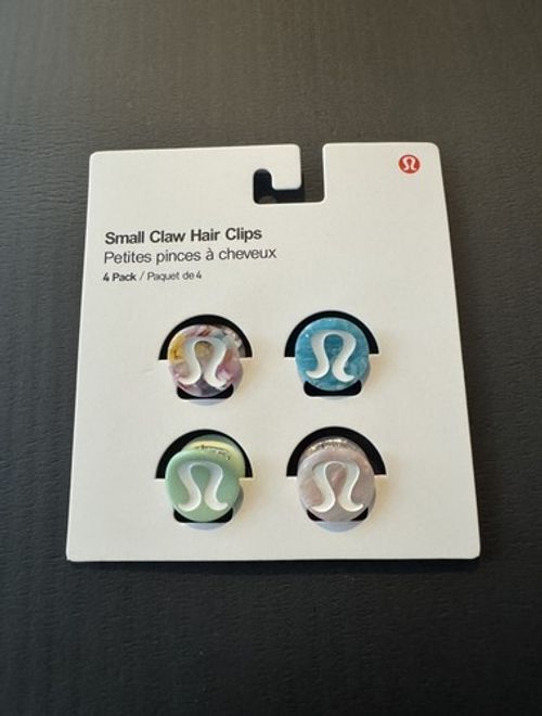 Lululemon 4 Pack Small Claw Hair Clips Multicolour Mini Hair Clamps Accessories