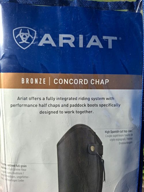Ariat Bronze Concord Chap Leather Half Chaps Light Brown Size M