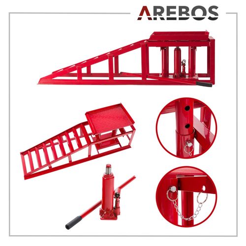 AREBOS Car Ramp Height Adjustable Lifting Platform Jack Lifting Platform — image 3