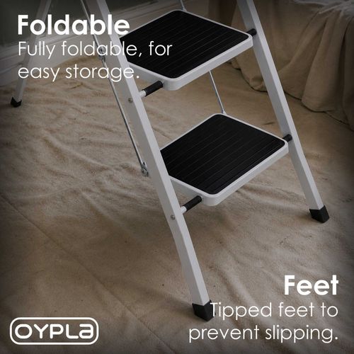 NEW! Foldable 4 Step Ladder Stepladder Non Slip Tread Safety Steel Step — image 5
