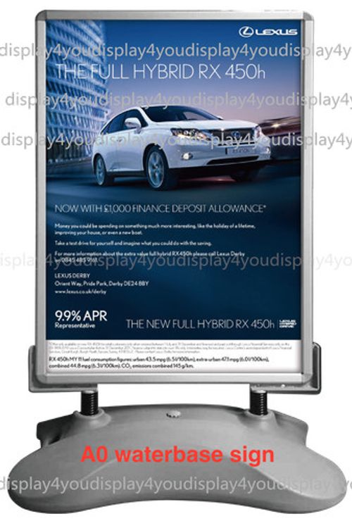 A0 A1 A2 Waterbase Pavement Sign A Board Outdoor Snap Frame Poster Display Stand