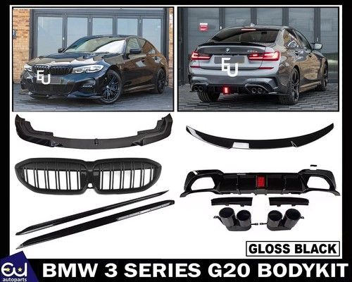 FOR BMW 3 SERIES G20 BODY KIT BODYKIT FRONT SPLITTER LIP REAR LED SKIRT DIFFUSER