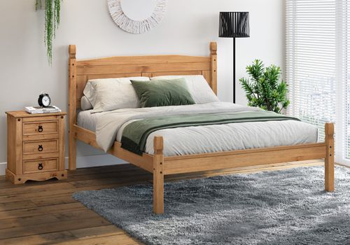 Corona Bed Frame 4ft6 Double Low End 4'6" Solid Wood Mexican Pine Wooden — image 4