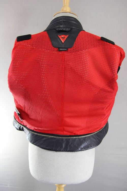DAINESE ITALIAN MADE BLACK, SILVER & WHITE LEATHER BIKER JACKET + CE ARMOUR 34" — image 6