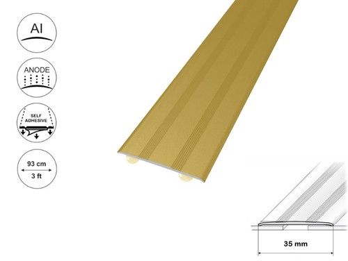 ALUMINIUM DOOR THRESHOLD SELF-ADHESIVE ANODISED FLOOR BAR EDGE TRIM 35mm x 930mm