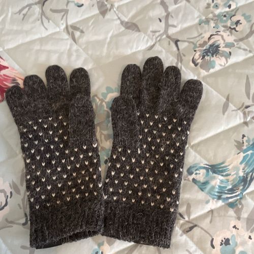 Lonsdale London Beanie Hat & Gloves Set S/M, Fair Isle Grey/White Warm 20% Wool — image 9