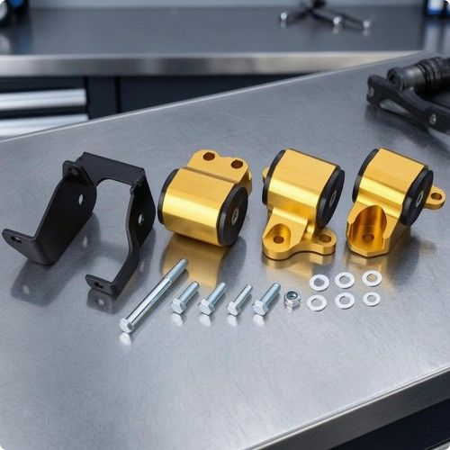 Engine Mount Bracket Aluminum Alloy Engine Bracket with Hardware 3-Hole for Car