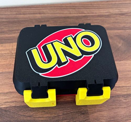 UNO Card Holder Plastic Storage Carry Case Box - Black/Red/Yellow