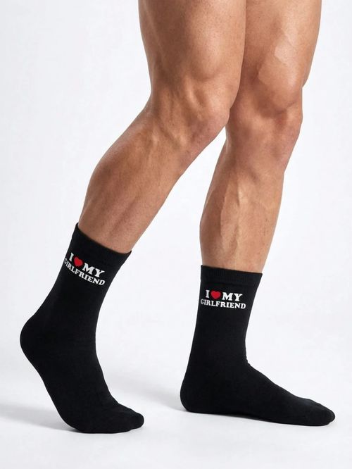 1 Pair “I Love My Girlfriend” Socks – Cute & Funny Gift for Boyfriend -UK — image 2