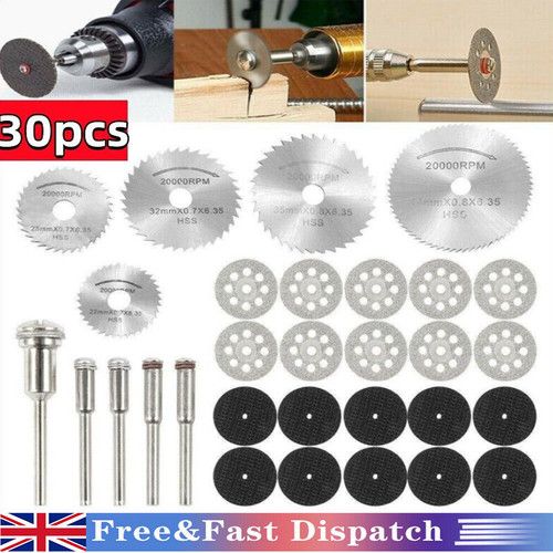 30pcs Diamond Cutting Discs Wheel Saw Blade Set Drill Bit For Dremel Rotary Tool