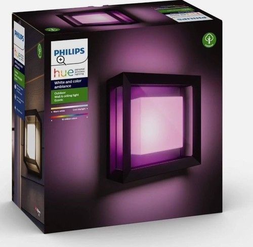 Philips Hue Econic Outdoor Wall Light Black White Colour Ambiance 915005731901