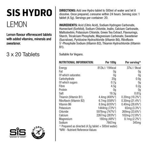 SIS Hydro Electrolyte Tablets Zero Sugar Hydration for Running & Training 3 Pack — image 4