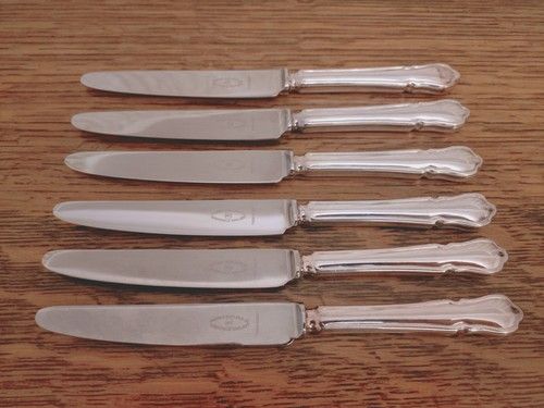Vintage Box Set 6 x Silver Plated TEA / BUTTER KNIVES - George Butler Sheffield