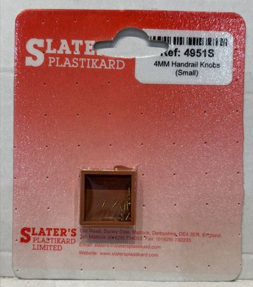Slaters 4951S - 4mm Scale (00 Gauge ) - 12 x 1.6mm Brass Handrail Knobs - 2nd P