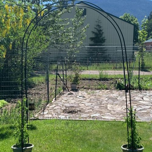 2.4 M Garden Arch Trellis Metal Tubular Frame Climbing Plant Archway Arbour UK🔥 — image 12