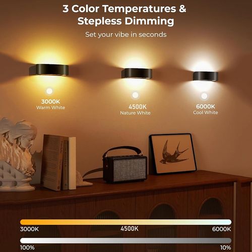 2X Wireless RGB LED Wall Light Dimmable Up/Down Wall Sconce Motion Sensor Indoor — image 13