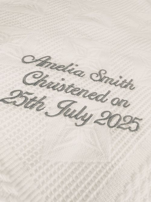 Personalised Christening Blanket, Baby Portuguese Shawl, Baptism Namesake Gift — image 2