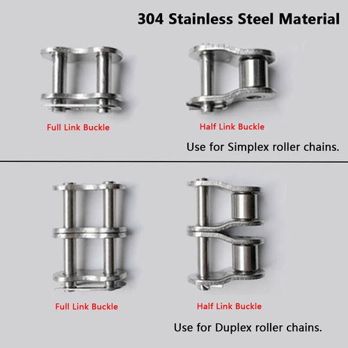 #25 - #200 Simplex/Duplex Roller Chains Full/Half Connecting Links Pitch 1/4"-2" — image 2