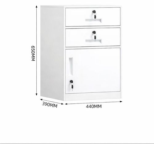 FULLY ASSEMBLED white Metal Filing Cabinet 2 Drawer Office Storage Lockable Unit — image 4