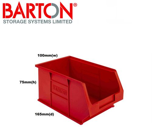 Red Plastic Parts Lin Bins - S - XL Component Storage Boxes Picking Bin Workshop