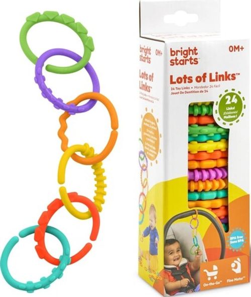 Bright Starts Lots of Links Rings Toys - Stroller Or Carrier Seat - BPA-Free 24
