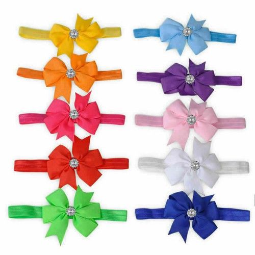 Newborn Baby Headbands 10/20pcs Set Kids Girls Bow Hair Band Elastic Headdress